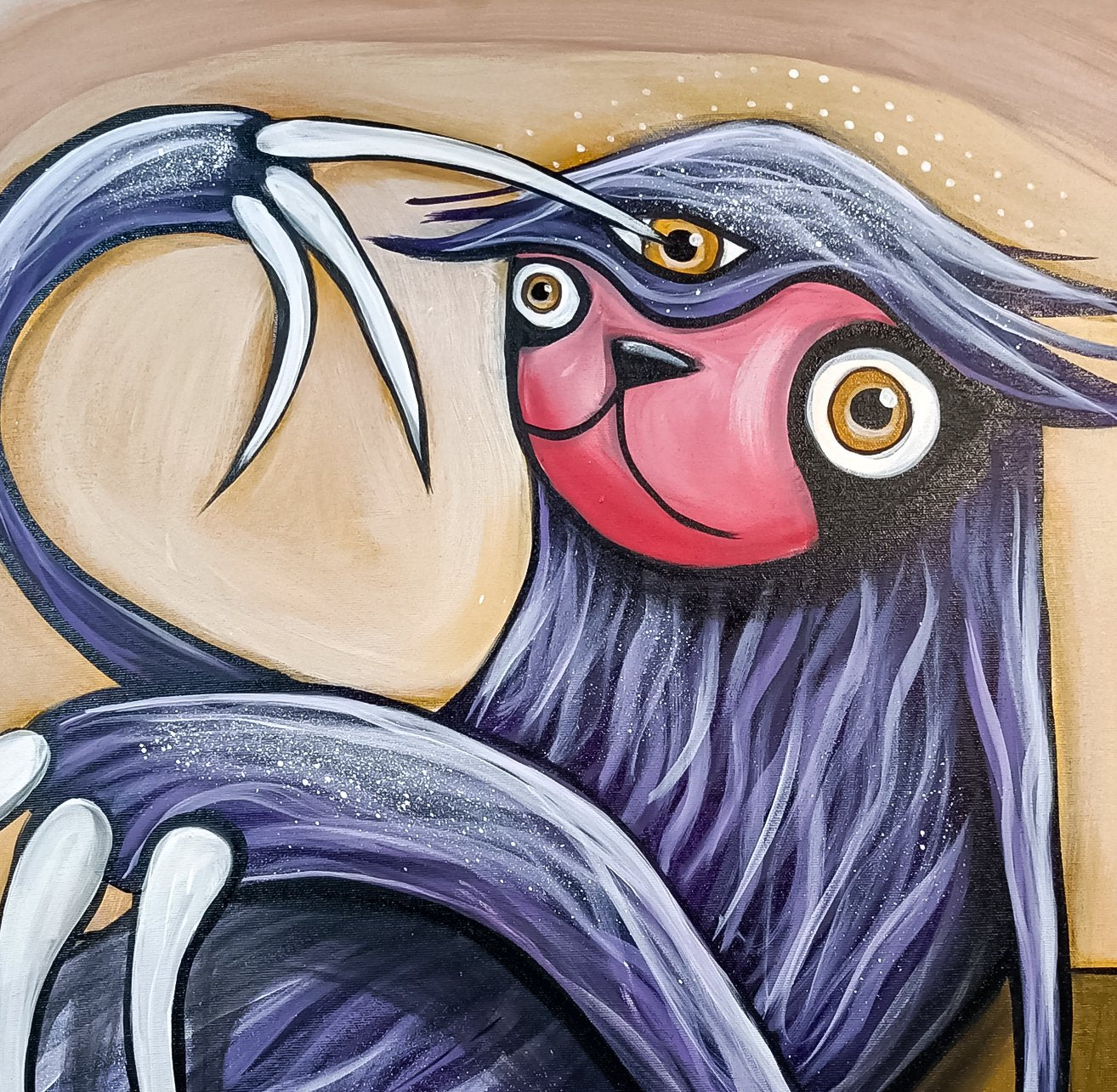 Third Eye Sloth - Original Canvas Art by Henry
