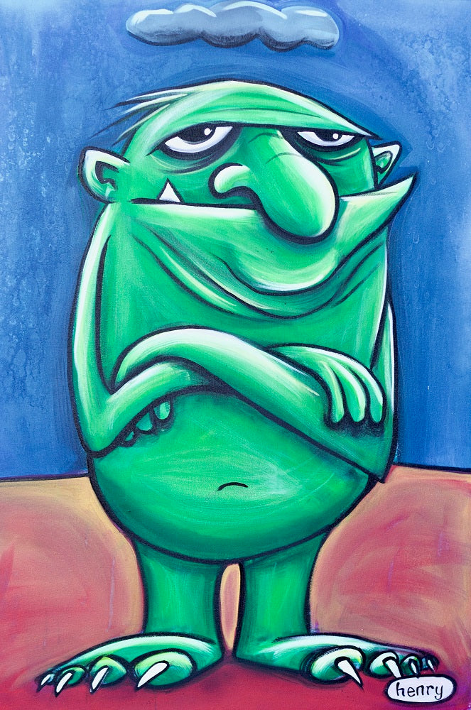 Curmudgeon Canvas Giclee Print Featuring Original Art by Seattle Mural Artist Ryan Henry Ward