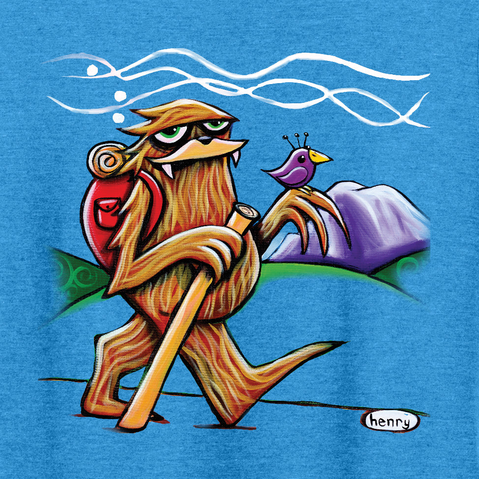 Sasquatch Hiking | Feminine Cut T-Shirt | Wearable Art by "Henry"