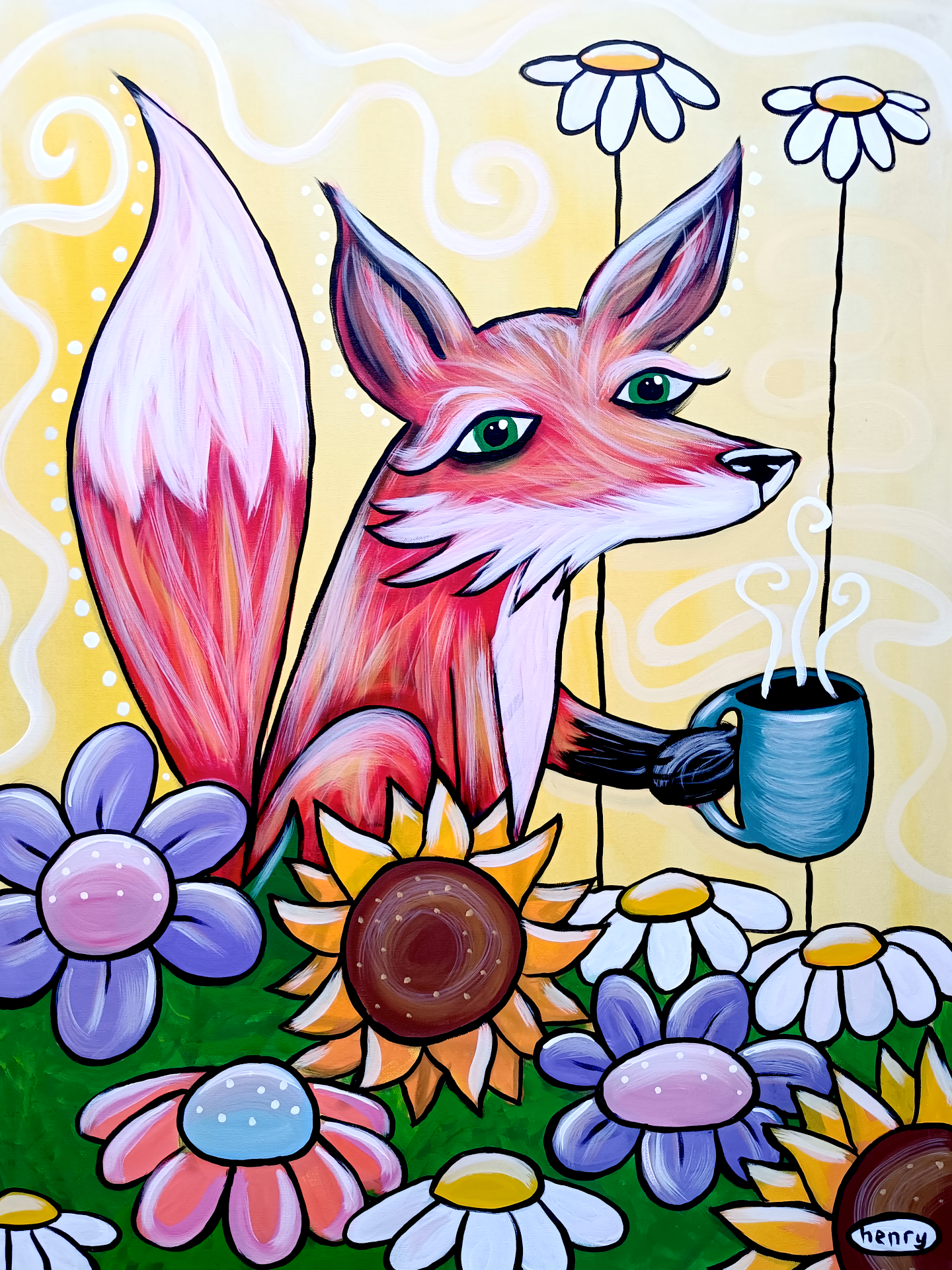 Good Morning Fox - Mounted Framed Poster