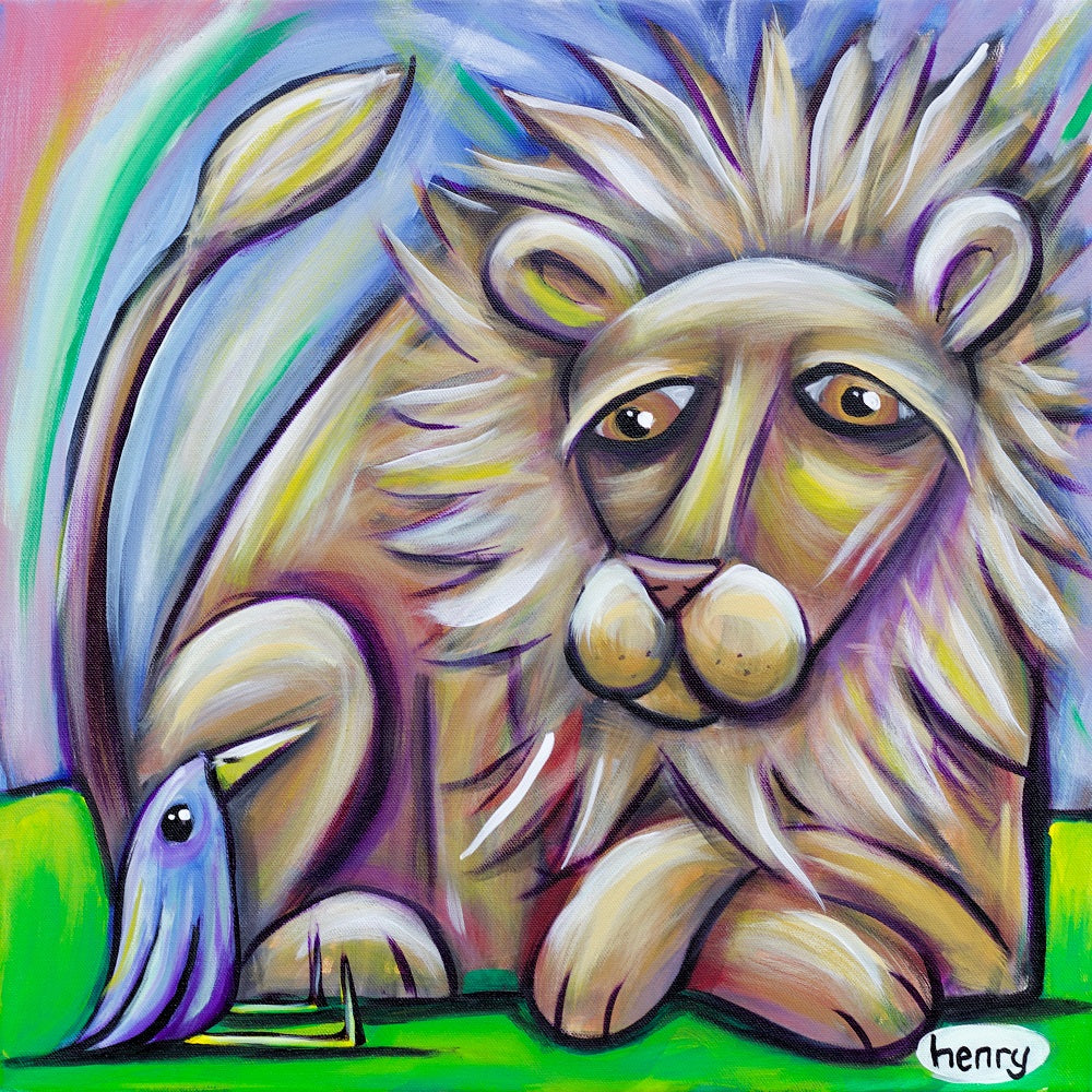 Lion and Bird - Poster