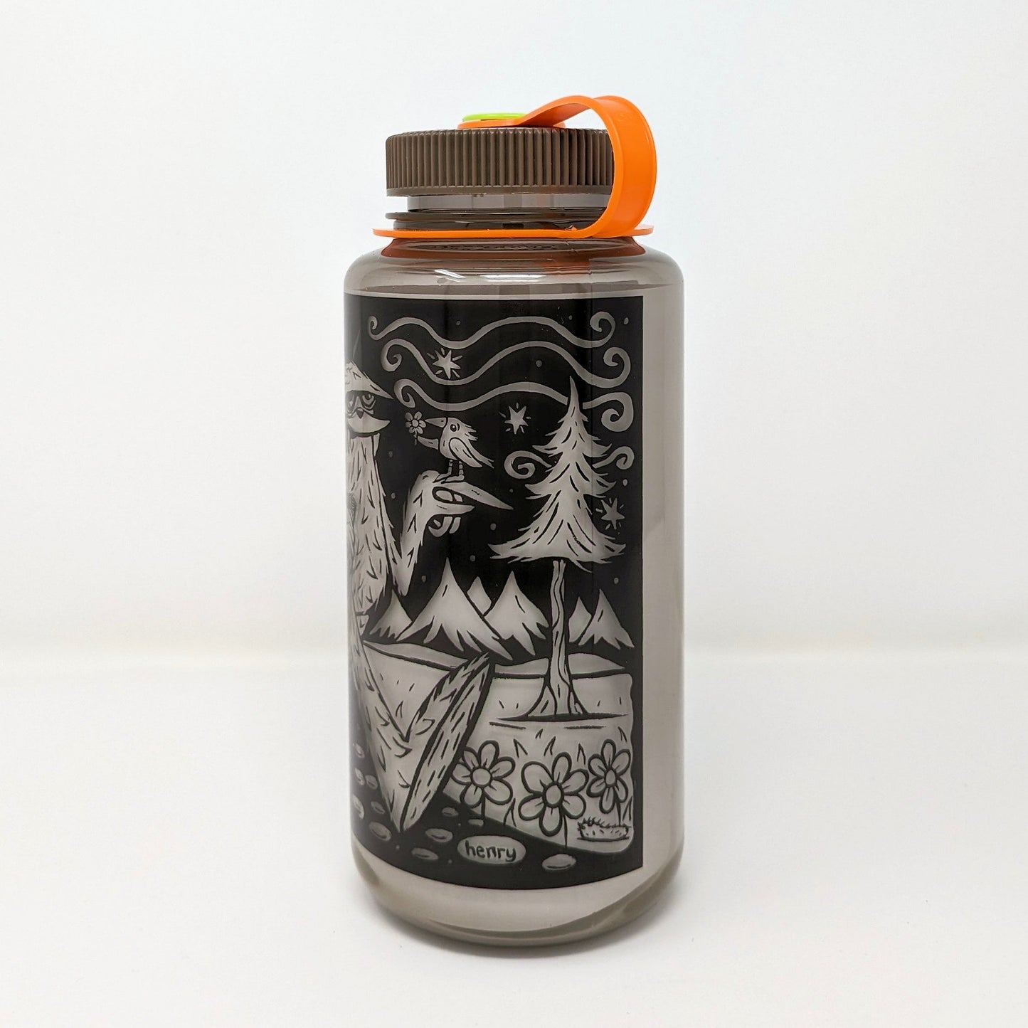 Sasquatch Hiking with Bird - Nalgene Bottle