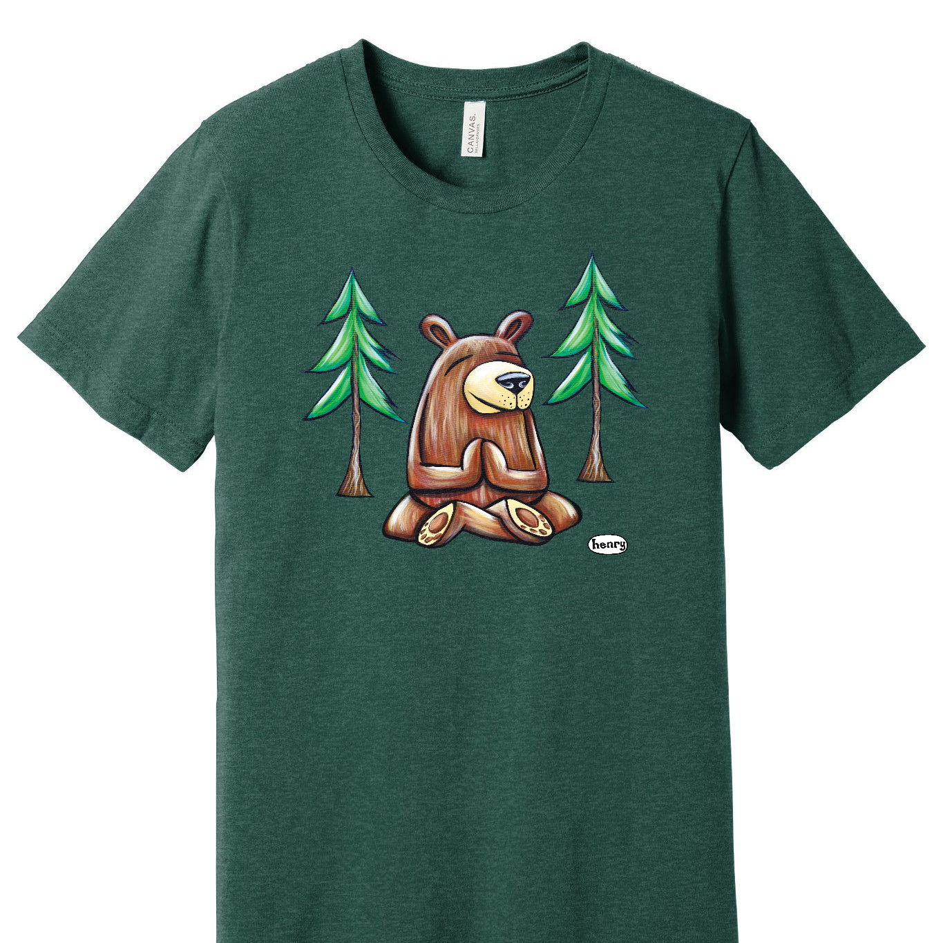 "Now" Bear | Unisex Heathered Green T-Shirt