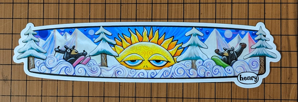 Bears Hitting the Slopes Sticker | Original Art by Seattle Mural Artist Ryan "Henry" Ward