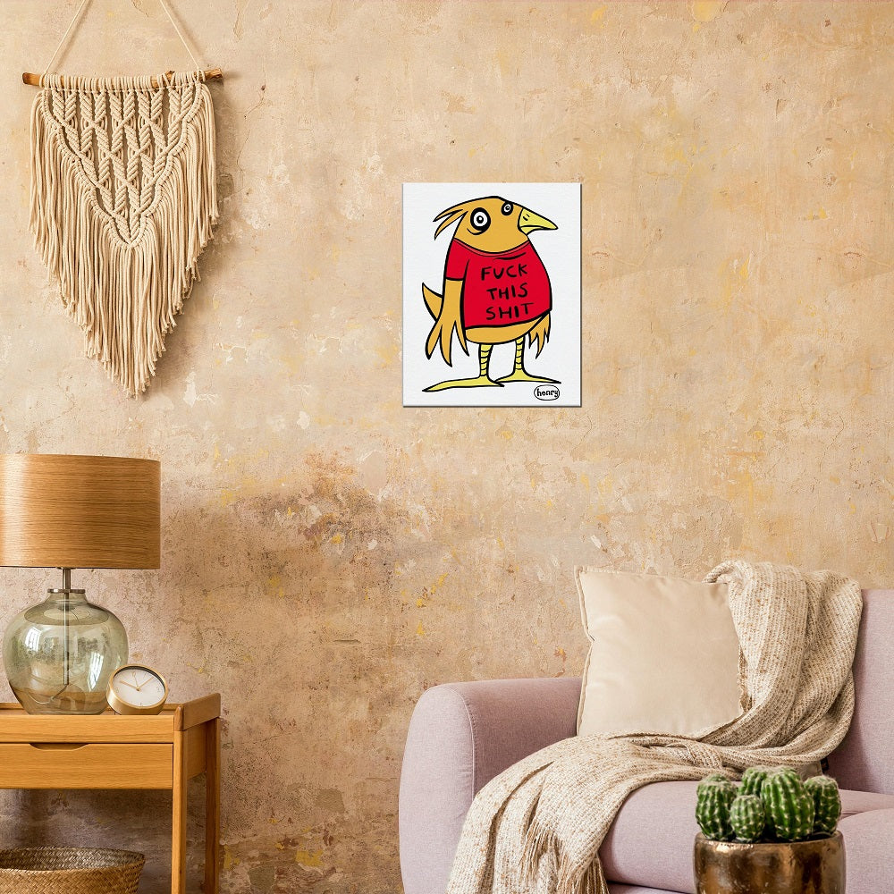 Bird on a Shirt Canvas Giclee Print Featuring Original Art by Seattle Mural Artist Ryan Henry Ward