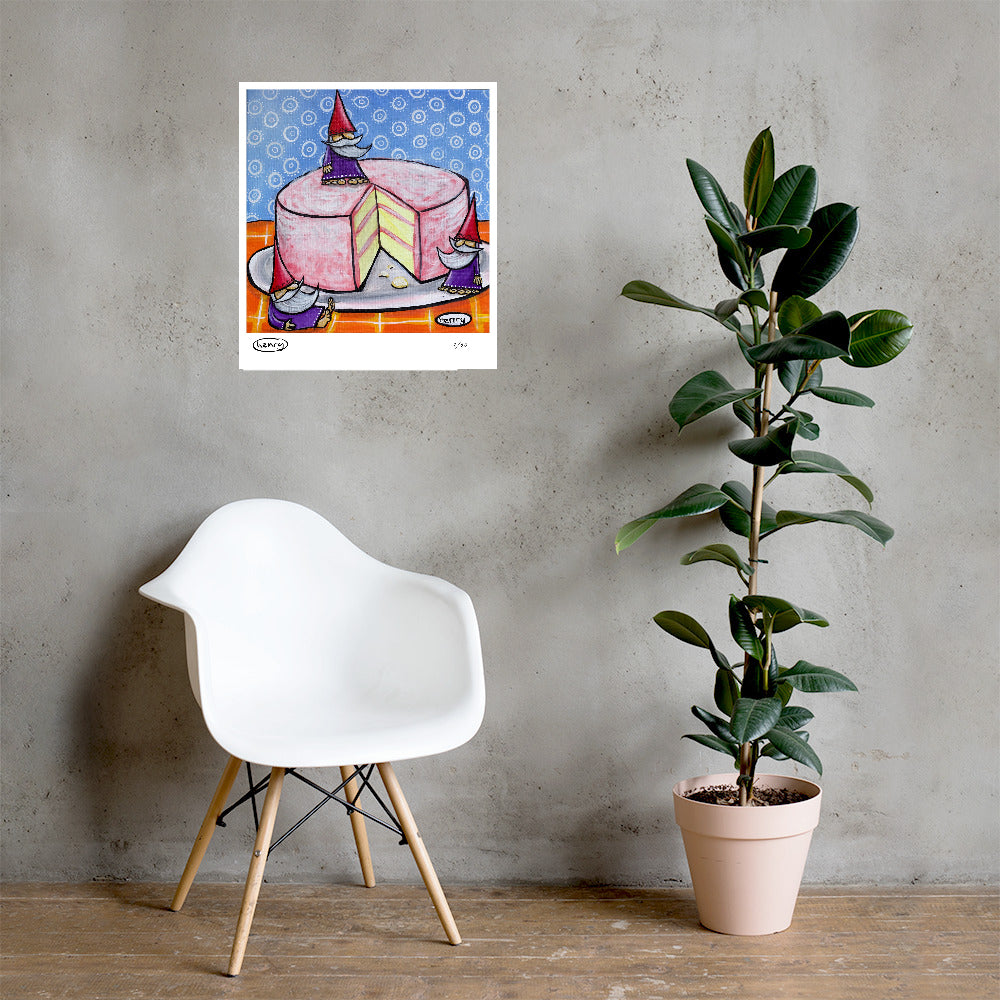 Gnome Cake (LIMITED EDITION) hand-signed, numbered Giclee Print Art Poster