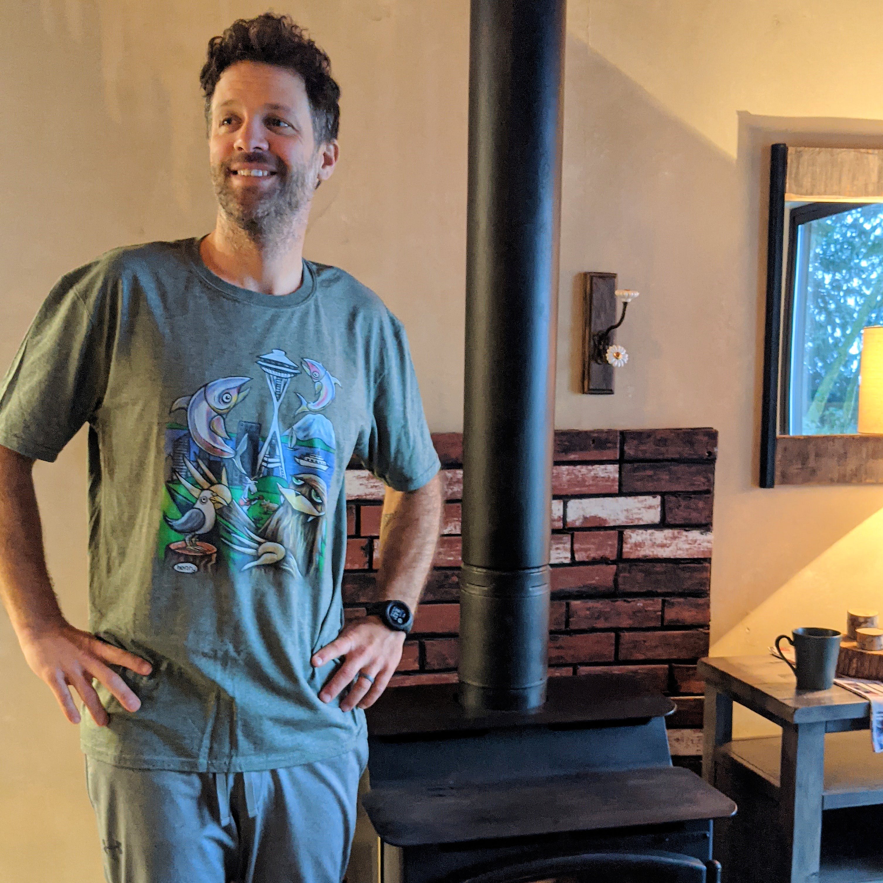 Space Needle Seattle Unisex T-Shirt | Wearable Art by Seattle Mural Artist Ryan
