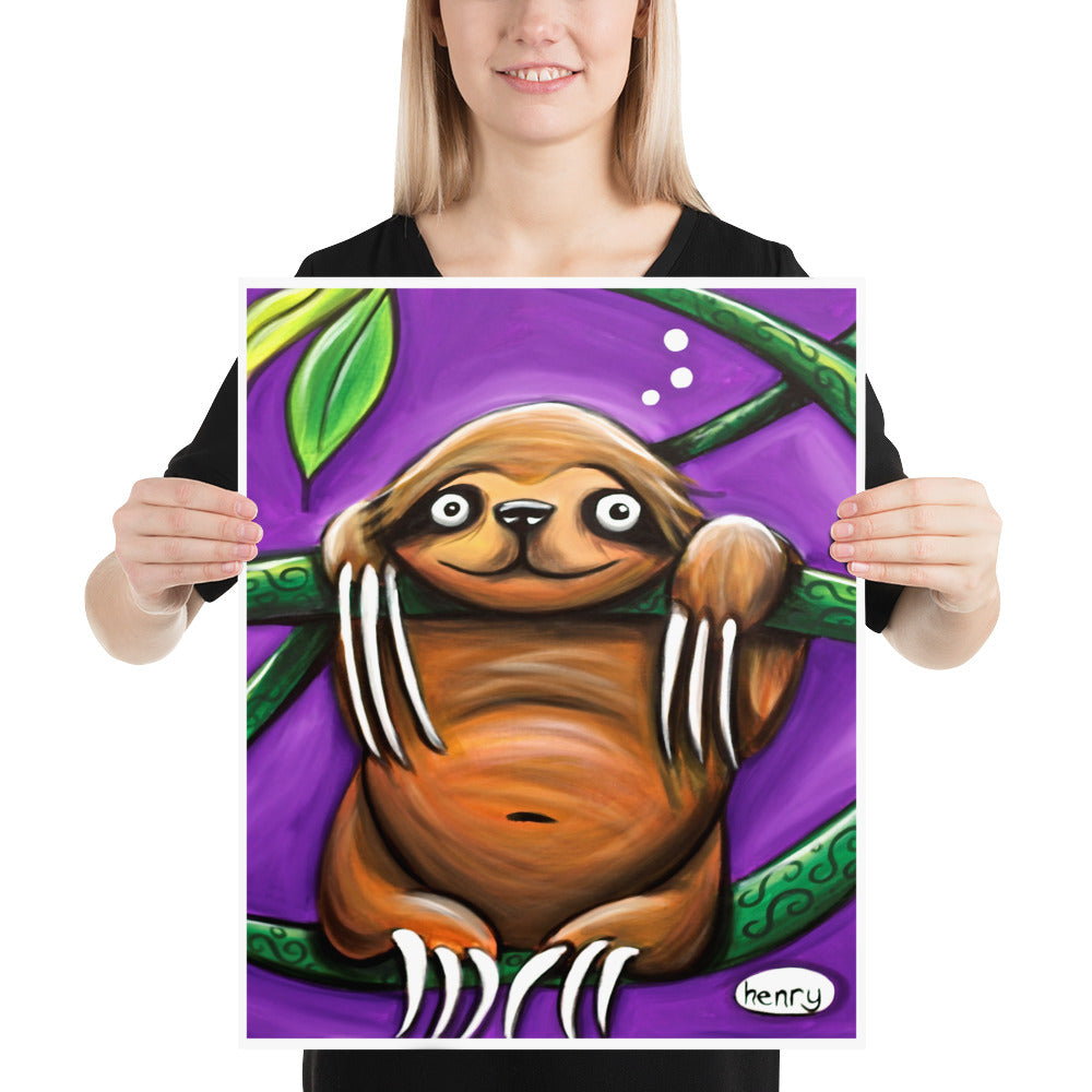 Sloth Hanging Out in the Jungle - Henry Print - Art of Henry