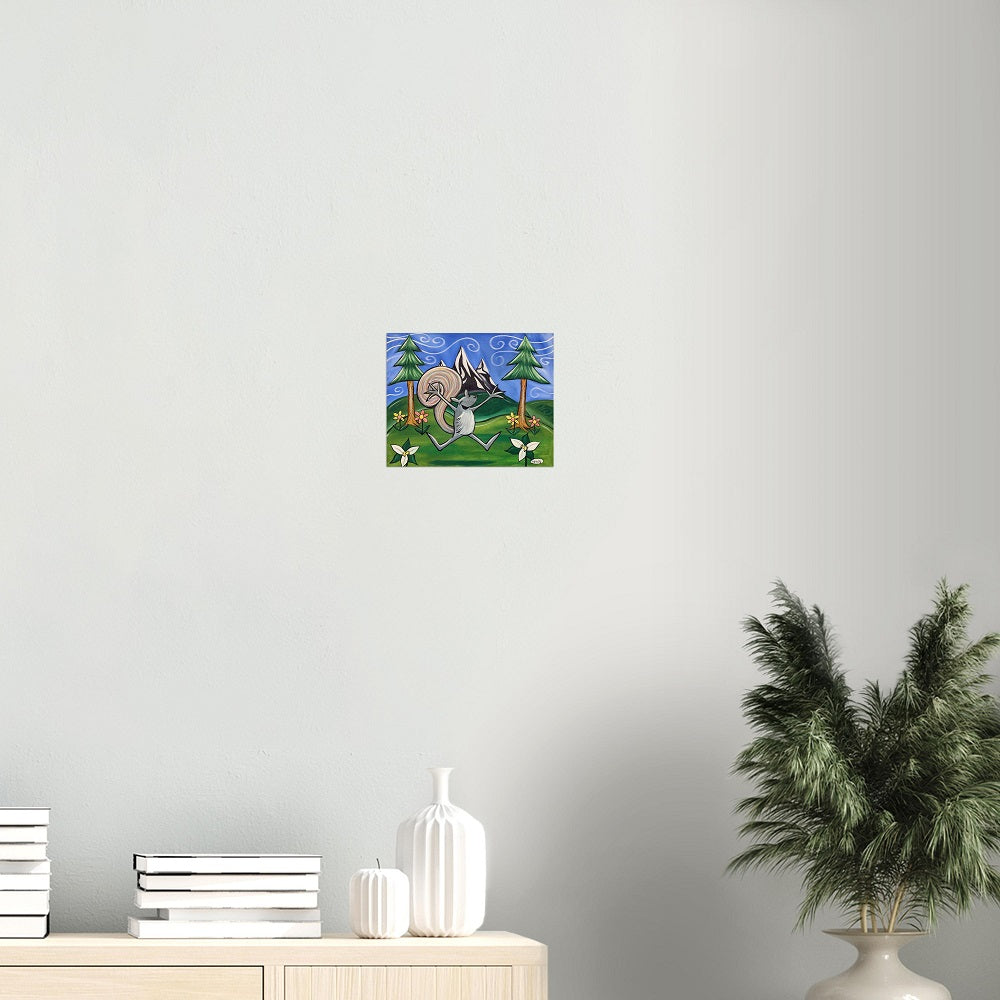 Squirrel Joyfulness Giclee Print Art Poster for wall decor features Original Painting by Seattle Mural Artist Henry