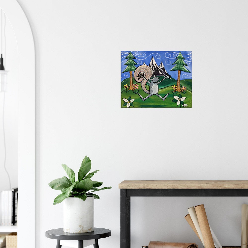 Squirrel Joyfulness Canvas Giclee Print Featuring Original Art by Seattle Mural Artist Ryan Henry Ward