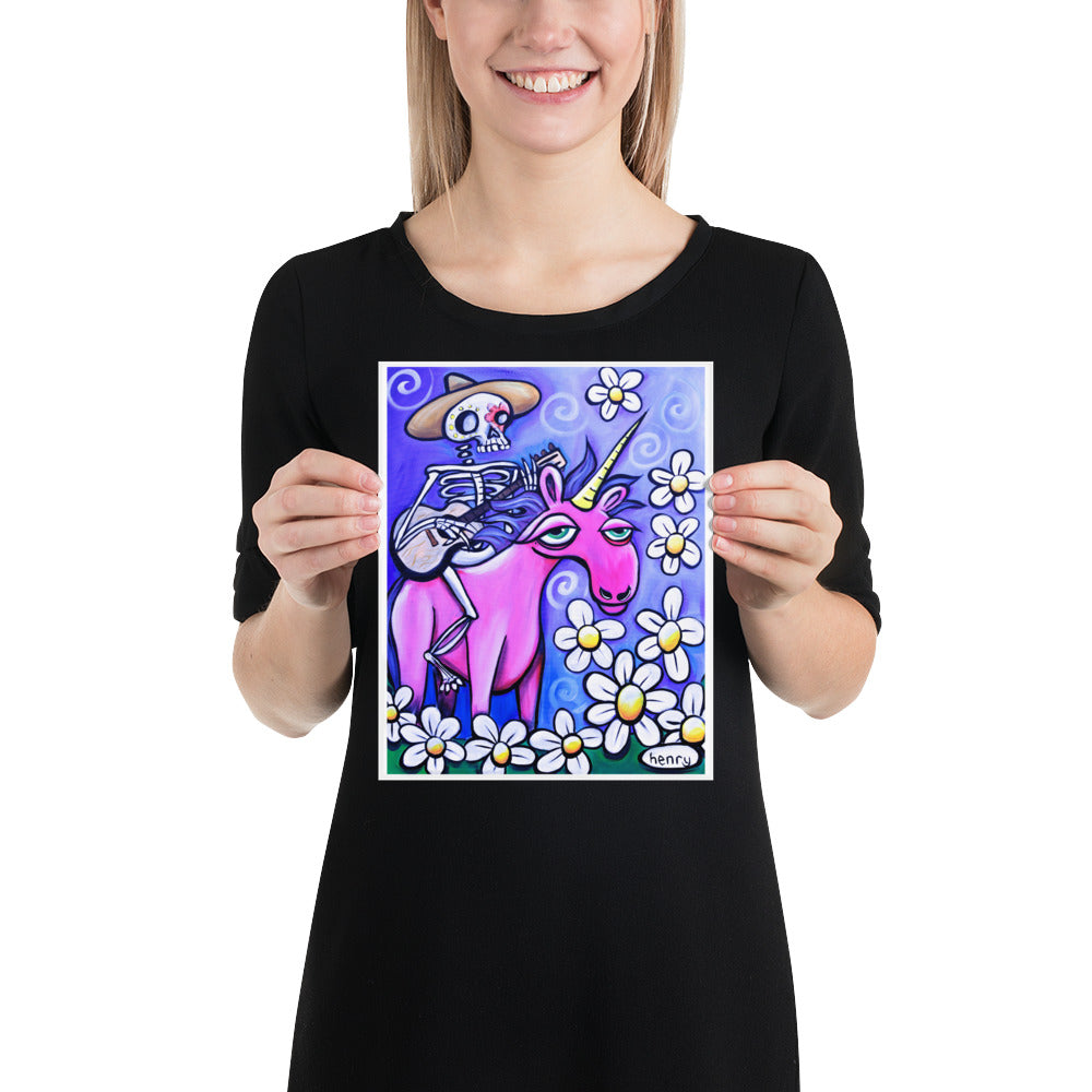 Skeleton Cowboy on Unicorn - Henry Print - Art of Henry