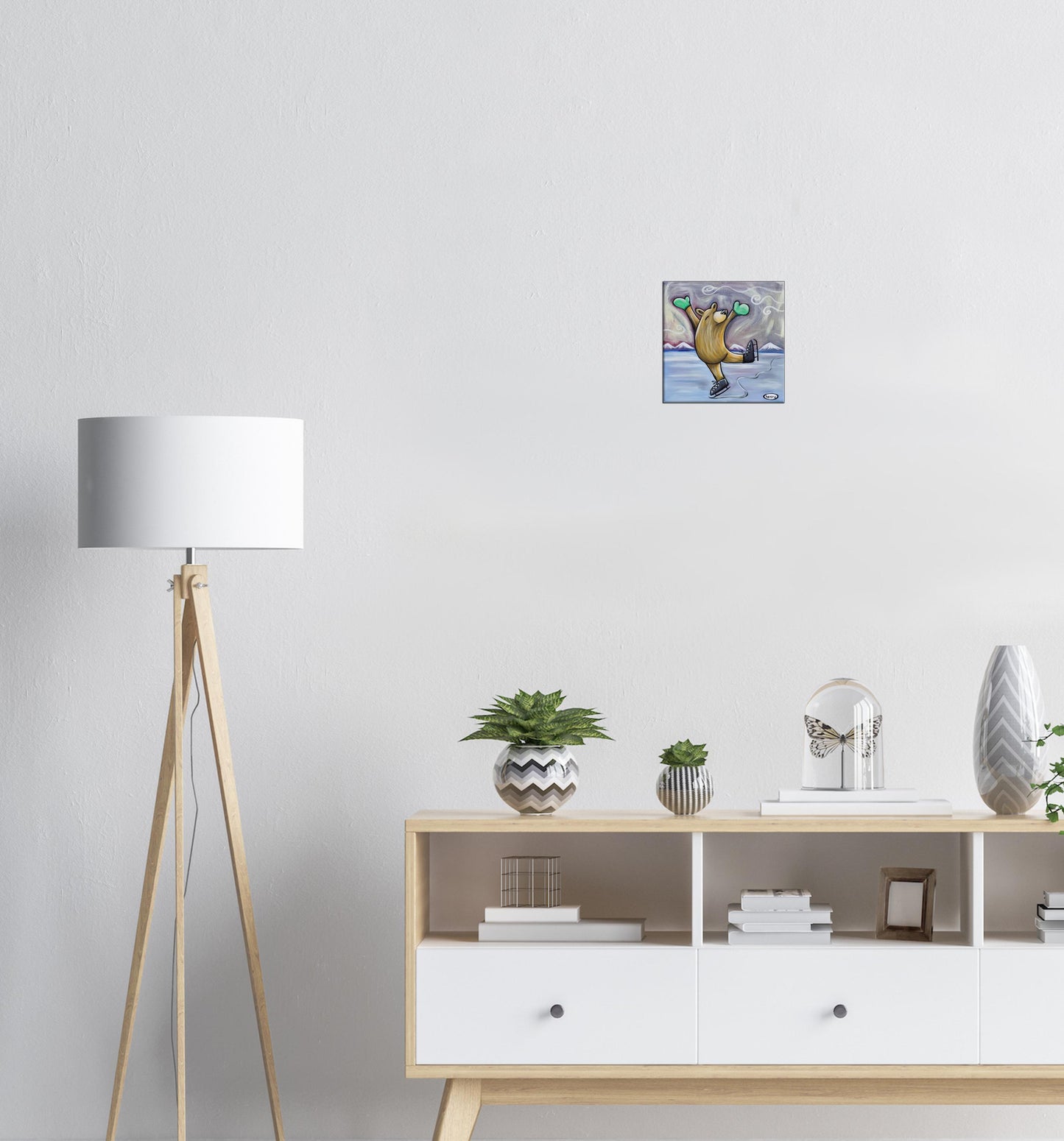 Skating Bear Canvas Giclee Print Featuring Original Art by Seattle Mural Artist Ryan Henry Ward