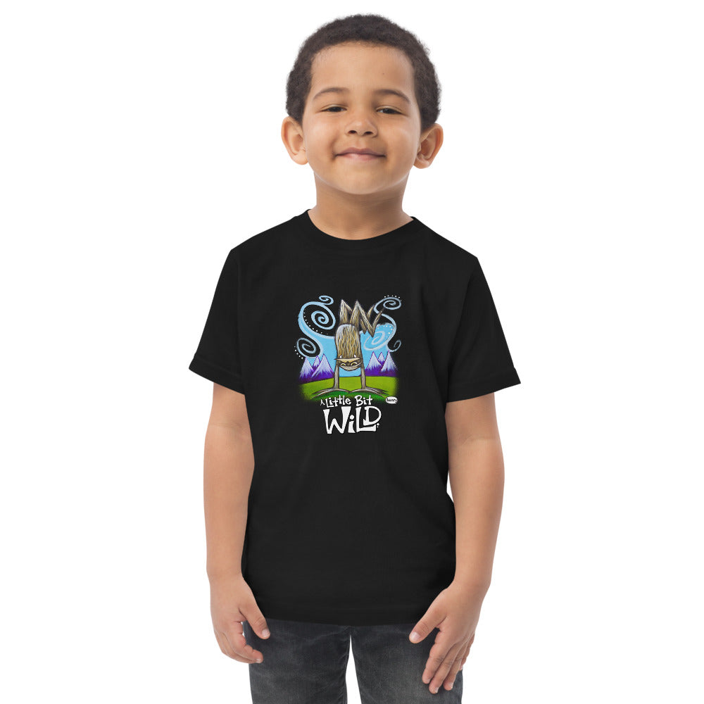 "A Little Bit Wild Toddler"  | Black Toddler T-Shirt