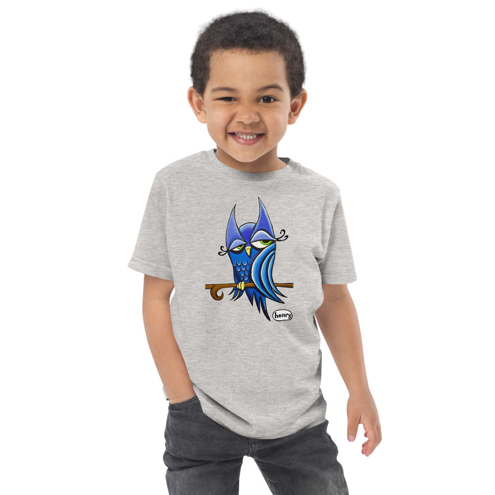 Winky Owl | Light Heather Gray Toddler T-Shirt