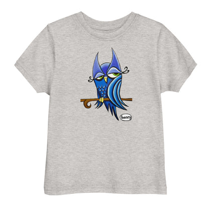 Winky Owl | Light Heather Gray Toddler T-Shirt