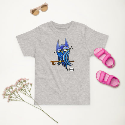 Winky Owl | Light Heather Gray Toddler T-Shirt