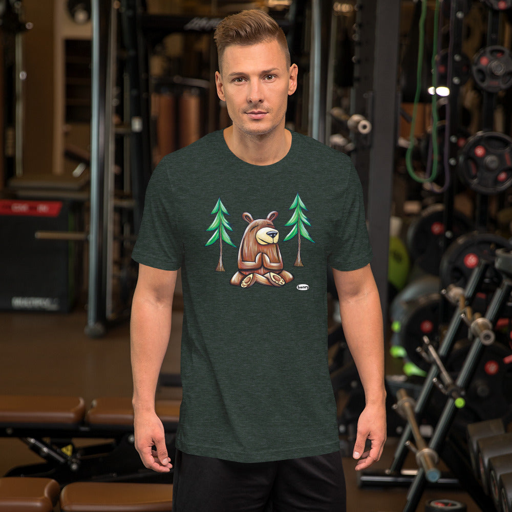 "Now" Bear | Unisex Heathered Green T-Shirt