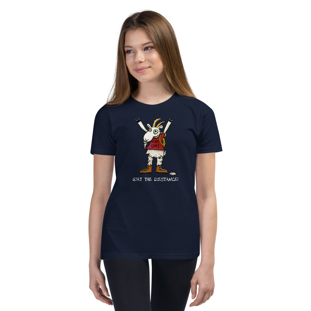 Goat the Distance Youth Heathered Navy T-Shirt | Wearable Art by Seattle Mural Artist Ryan "Henry" Ward