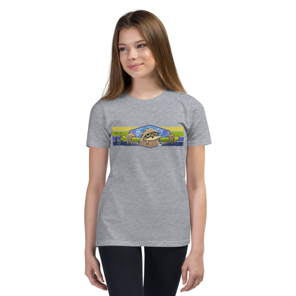Sasquatch with Skis Youth T-Shirt | Wearable Art by Seattle Mural Artist Ryan "Henry" Ward