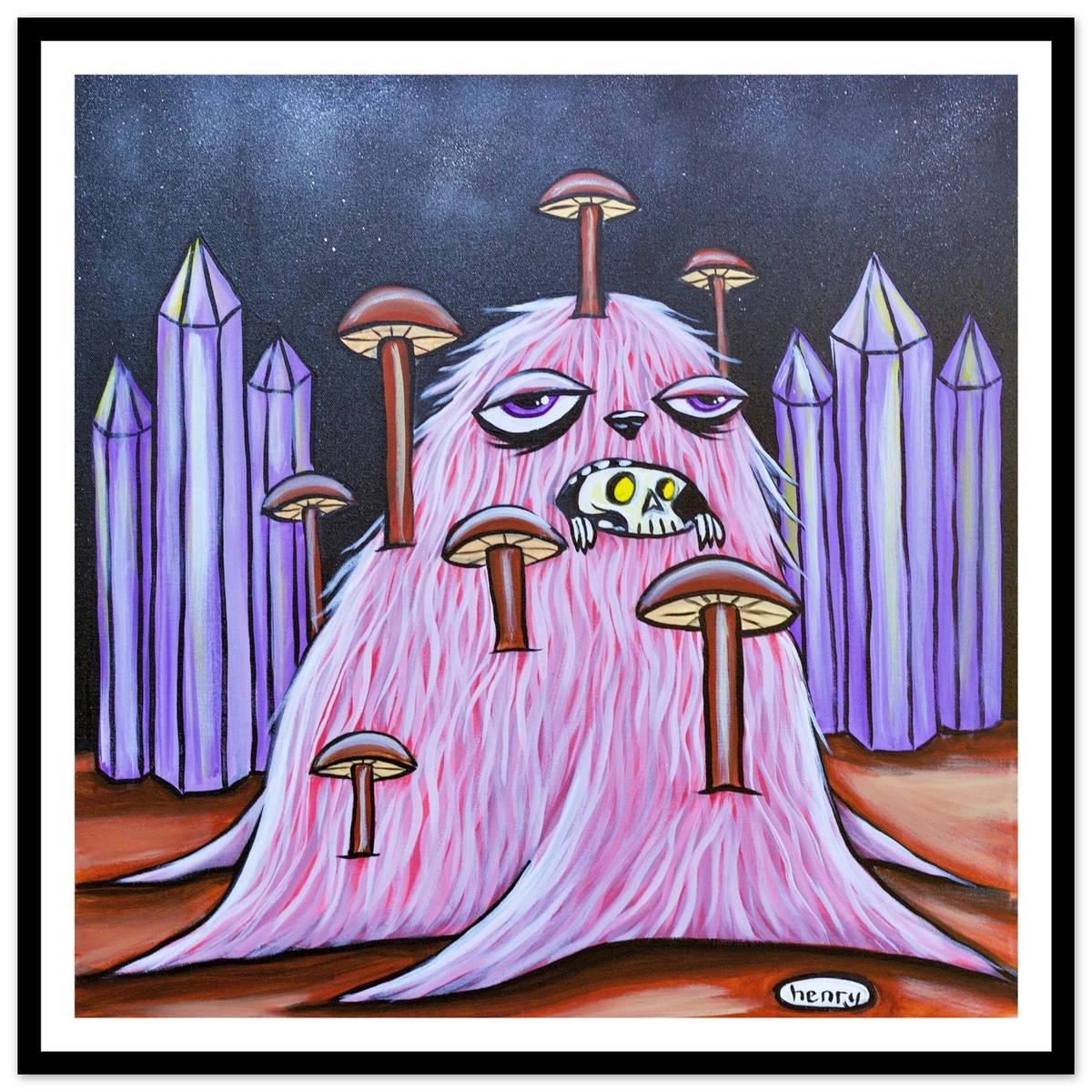 THE MUSHROOM BEAST オリジナルアート Mushroom Monster Poster - Premium Matte Finish, Replacement