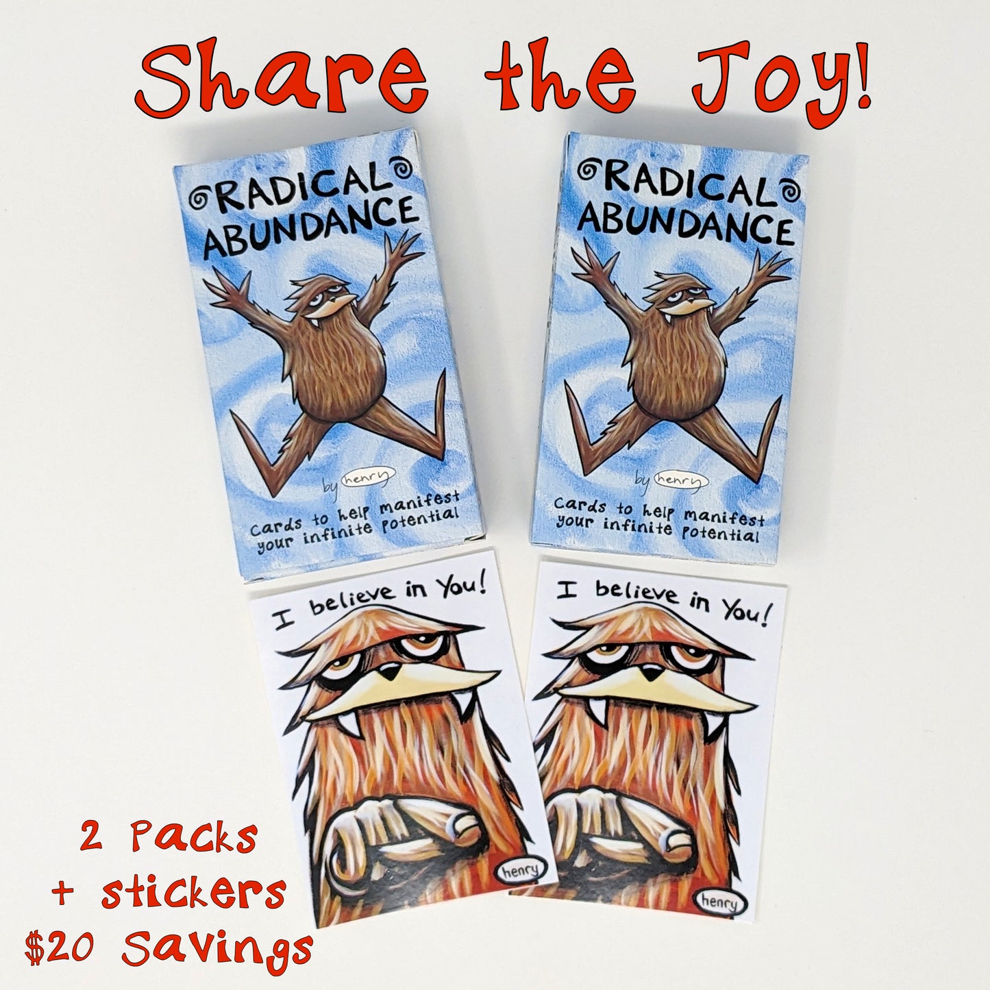 Gift Pack of 2 Radical Abundance "Manifestation" Cards - Manifesting Your Infinite Potential