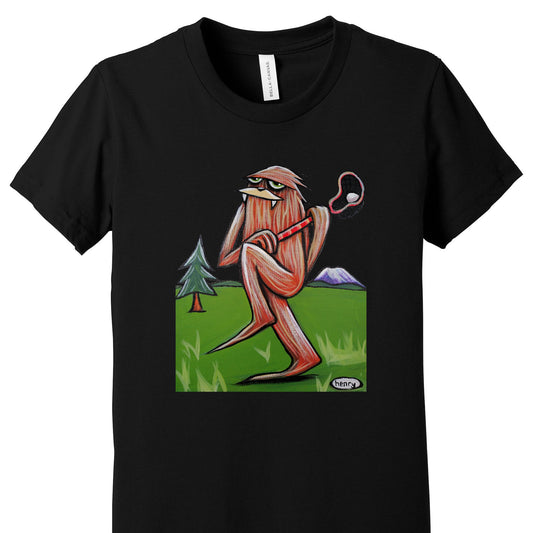 Sasquatch Lacrosse Youth T-Shirt | Wearable Art by Seattle Mural Artist Ryan "Henry" Ward