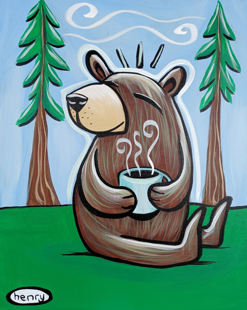 Coffee Now Bear - Poster
