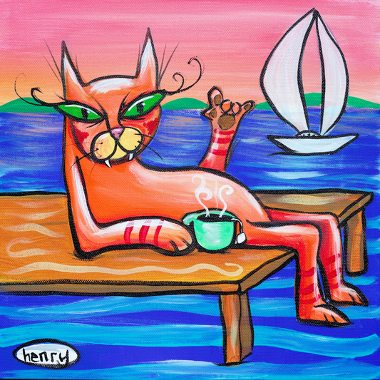 Cat on a Dock - Poster