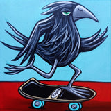 Crow Skater Framed Poster - Wall Art with Durable Pine Frame