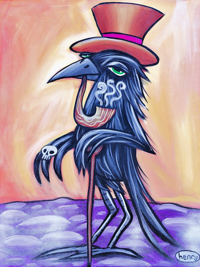 Dapper Raven - Mounted Framed Poster