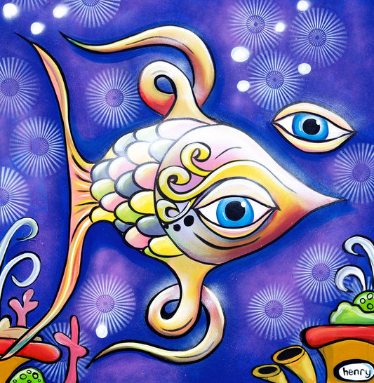 Fish of Beauty Canvas Giclee Print Featuring Original Art by Seattle Mural Artist Ryan Henry Ward