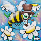 Gentleman Bee Framed Poster – Wood Framed Wall Art with Shatterproof Plexiglass Cover