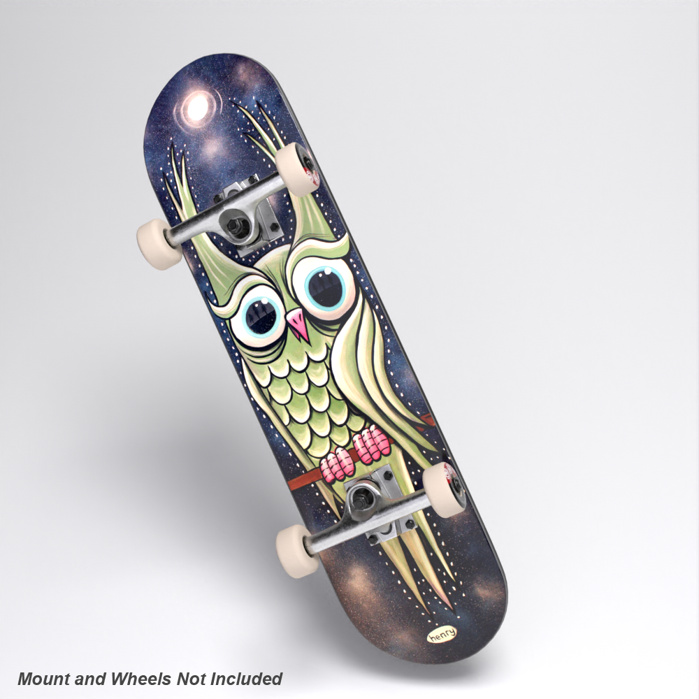 "Green Owl" Skateboard Deck