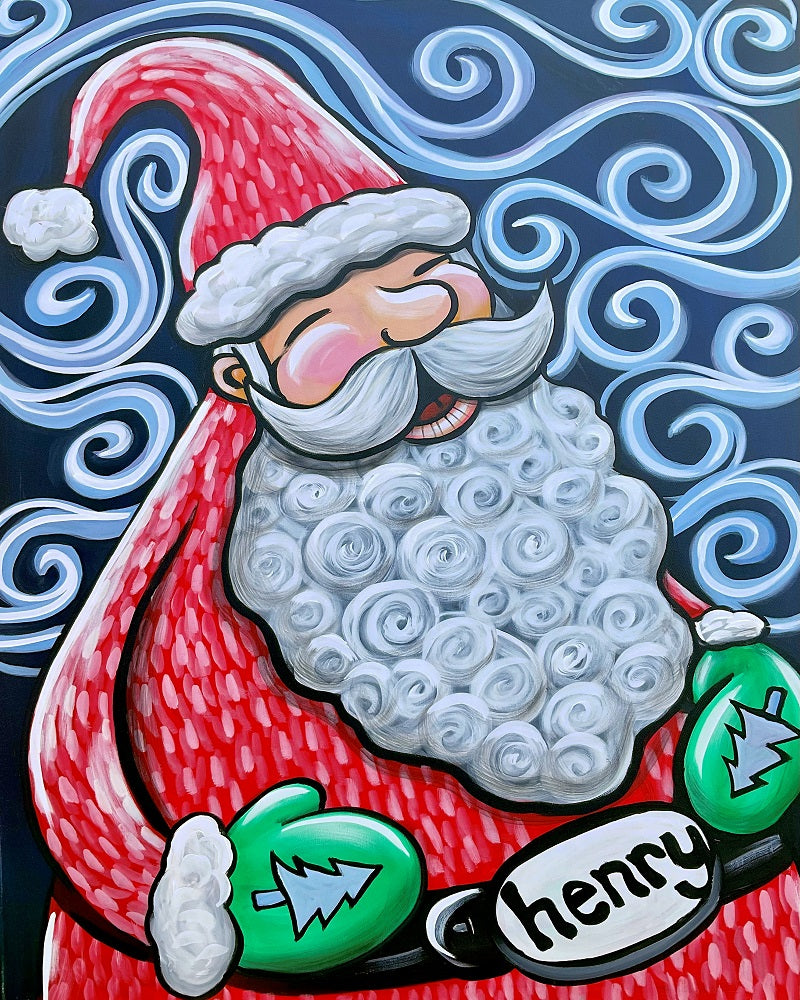 Henry Santa Canvas Giclee Print Featuring Original Art by Seattle Mural Artist Ryan Henry Ward