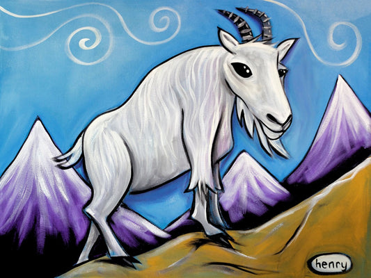 Mountain Goat Sticker | Original Art by Seattle Mural Artist Ryan "Henry" Ward