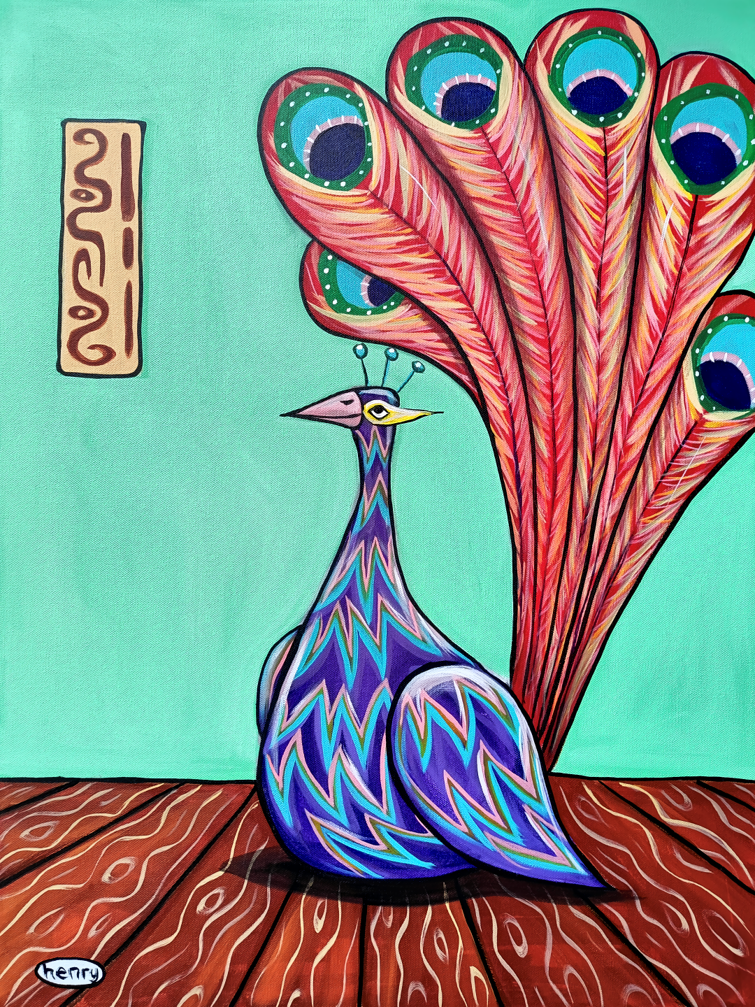 Peacock Pride - Mounted Framed Poster