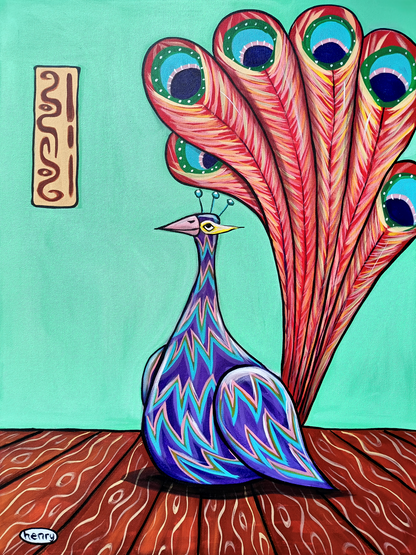 Peacock Pride - Mounted Framed Poster