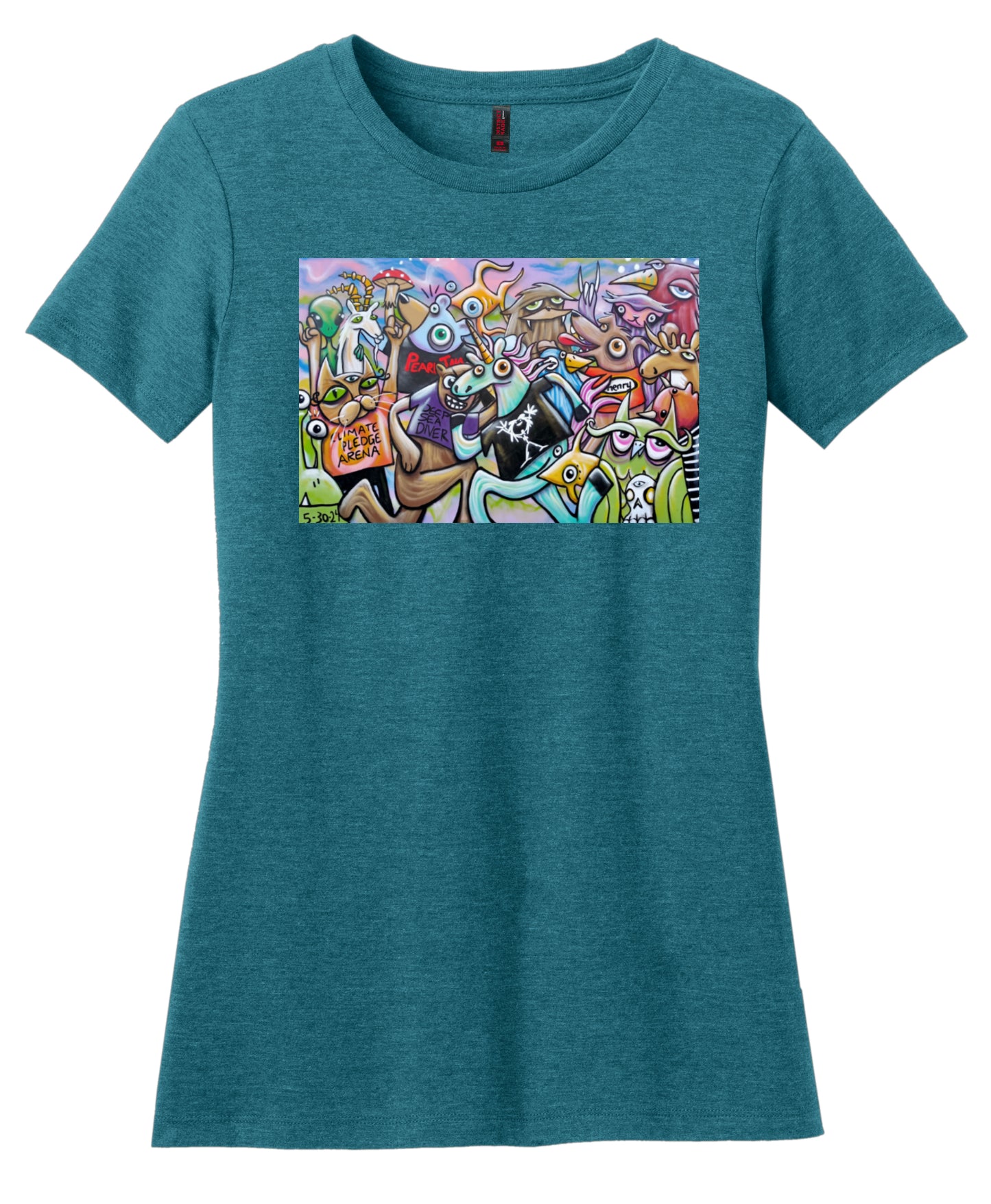 Pearl Jam Mural #1 | Feminine cut T-Shirt | Wearable Art by "Henry"