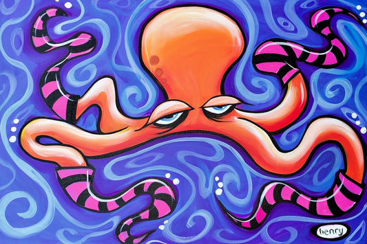 Quadrapus in Socks - Framed Canvas Print