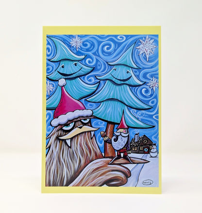 Sasquatch and Gnome Christmas Greeting Cards - 6 pack