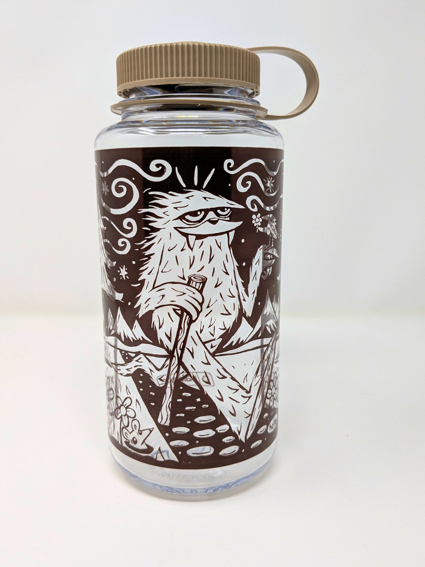 Sasquatch Hiking with Bird - Nalgene Bottle