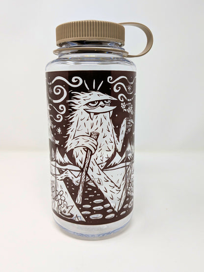 Sasquatch Hiking with Bird - Nalgene Bottle