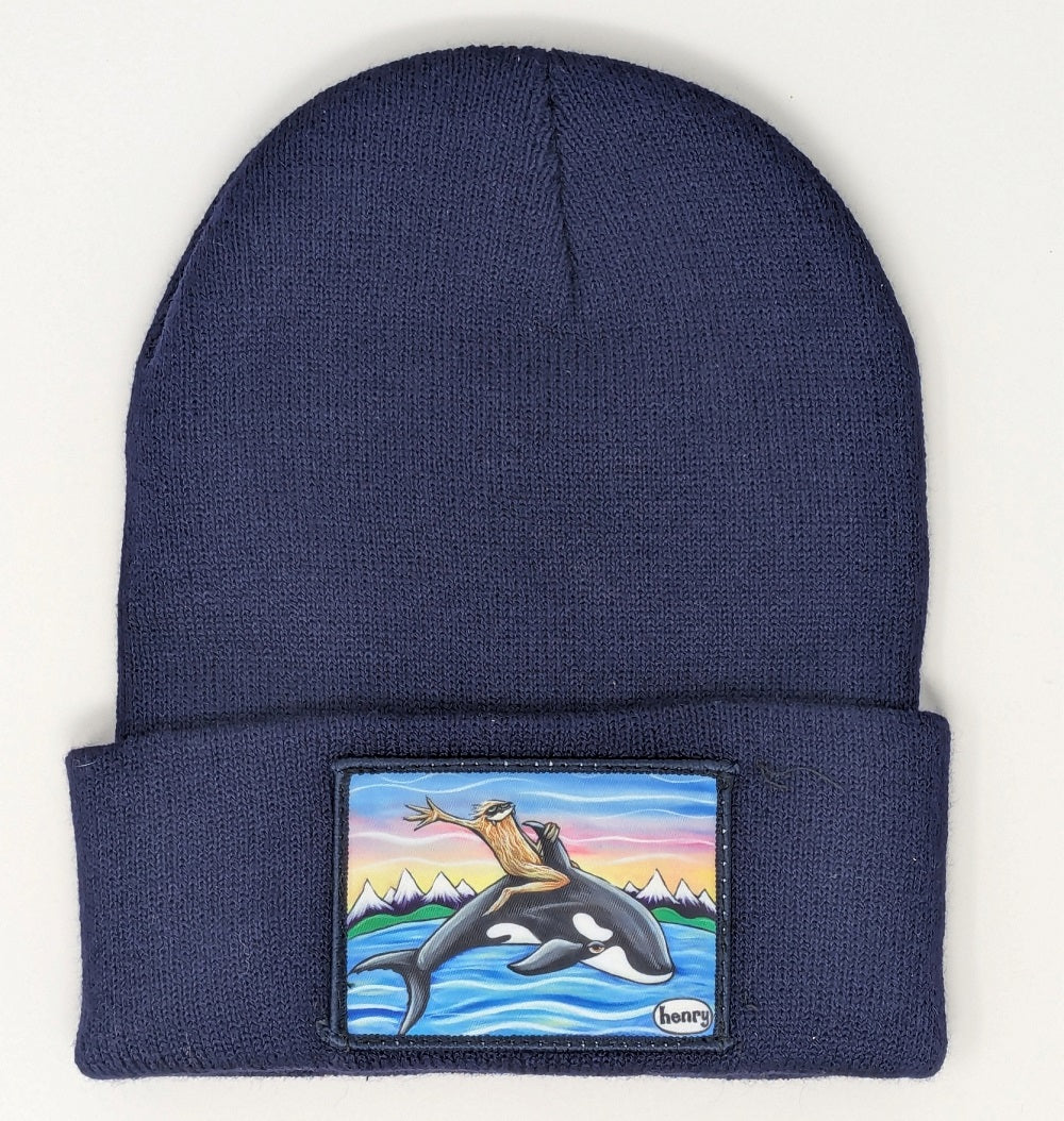 Sasquatch Riding an Orca Wearable Art Beanie