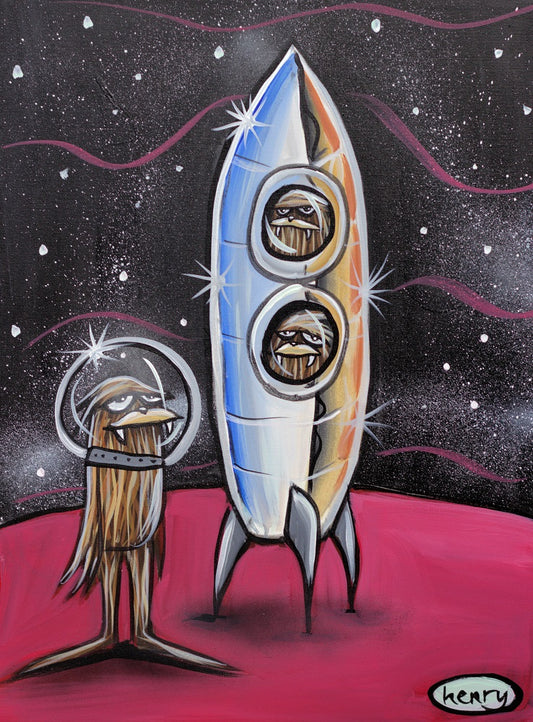 Sasquatch Rocketeers - Framed Canvas Print