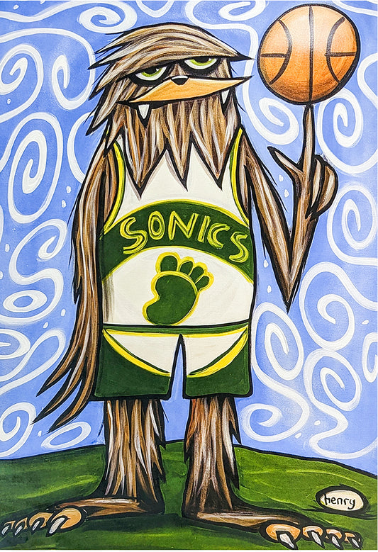 Sonic Sasquatch - Framed Canvas Print