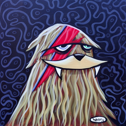 Sasquatch with Bowie Bolt - Framed Canvas