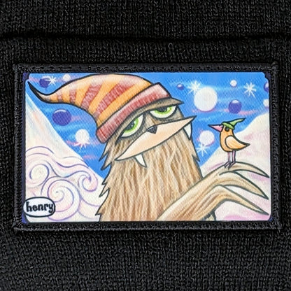Sasquatch in Stocking Hat with Bird Wearable Art Beanie