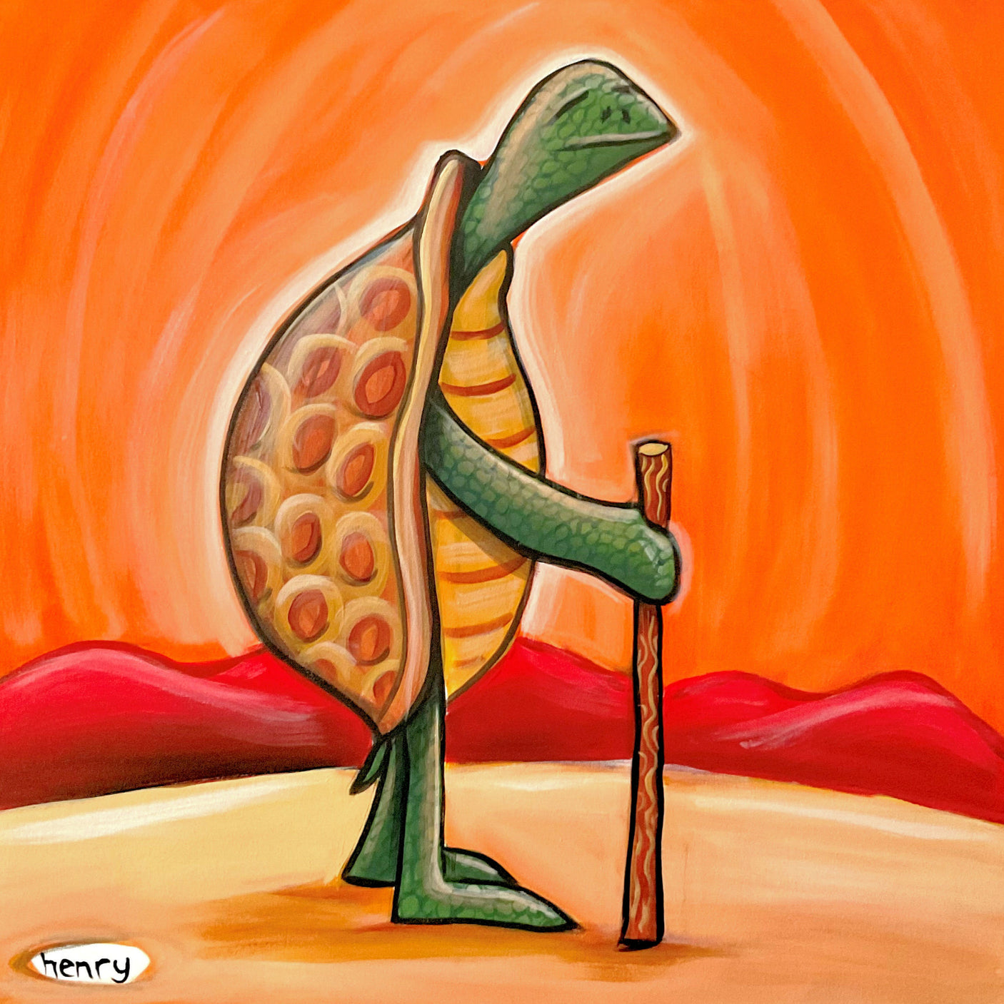 Slow Down Turtle - Framed Canvas Print