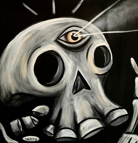 Third Eye Skull Canvas Giclee Print Featuring Original Art by Seattle Mural Artist Ryan Henry Ward
