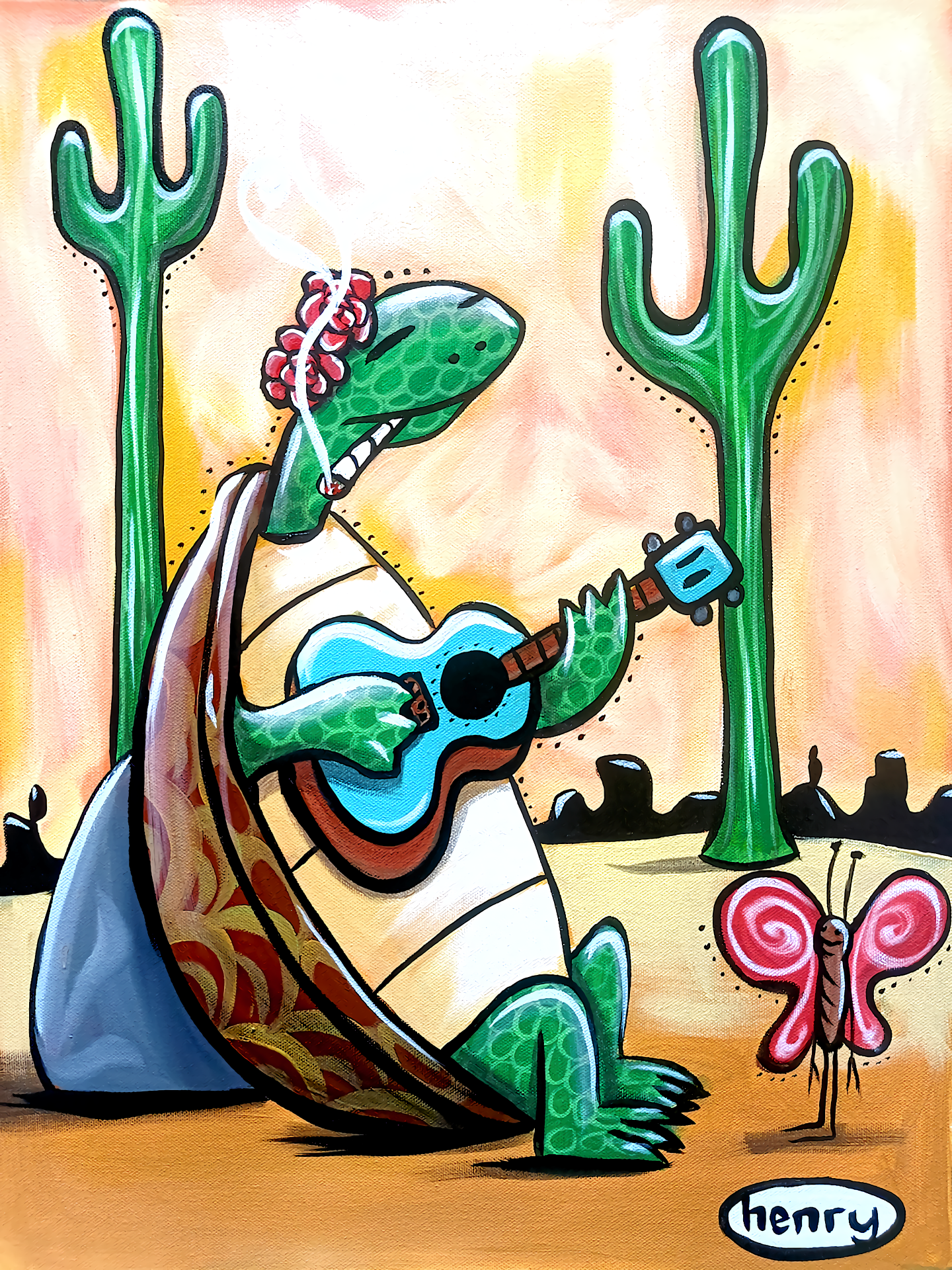 Turtle Chilling - Mounted Framed Poster